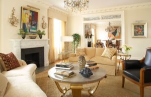 Living room of a traditional style central park west apartment