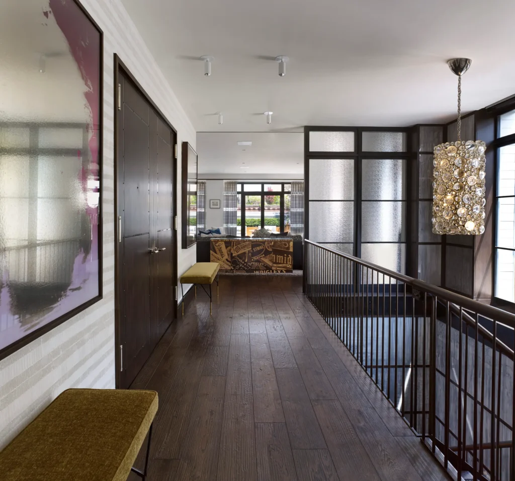 Hardwood floors in a hallway